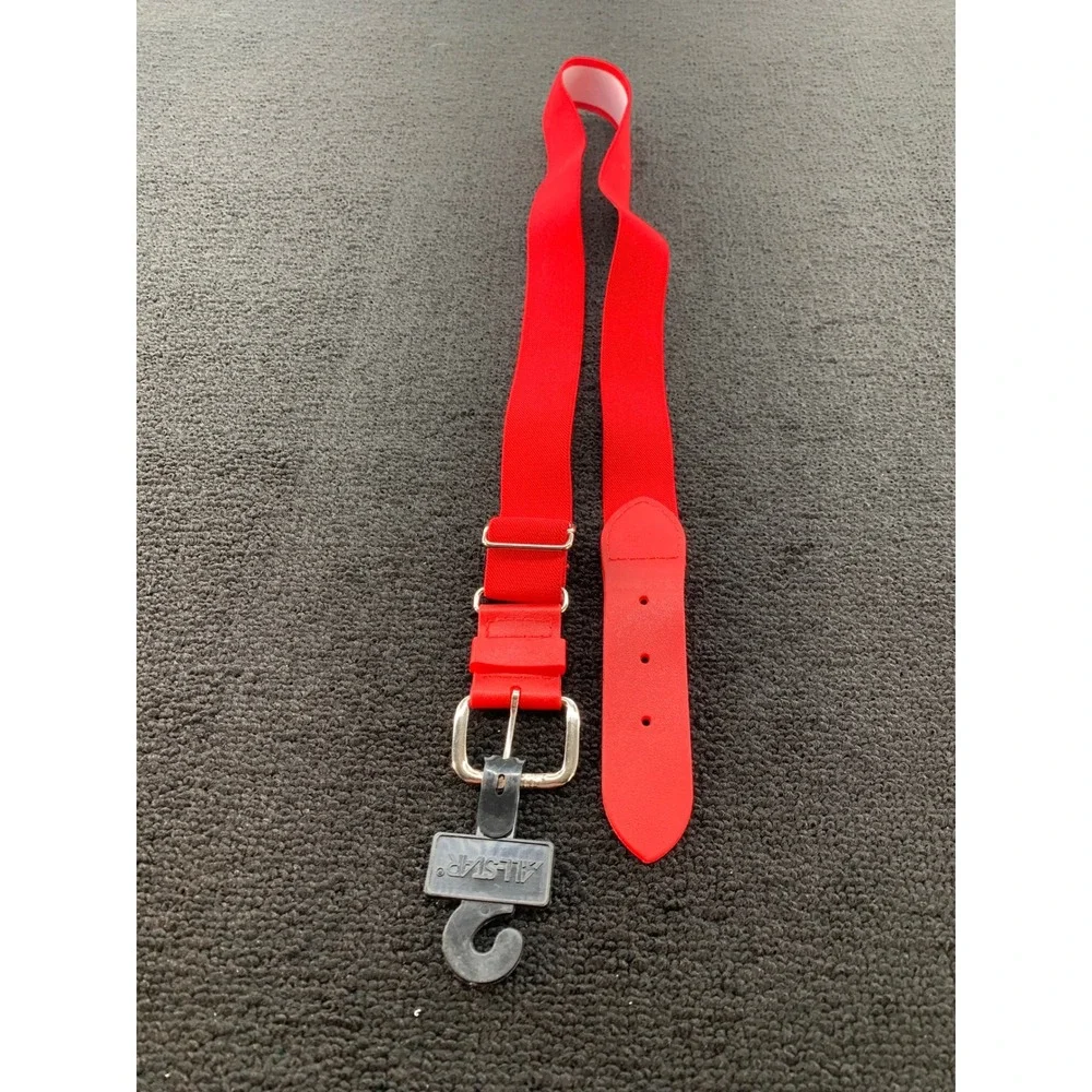 All Star Red Elastic Belt‎ With Silver Buckle For Youth Kids Baseball Softball